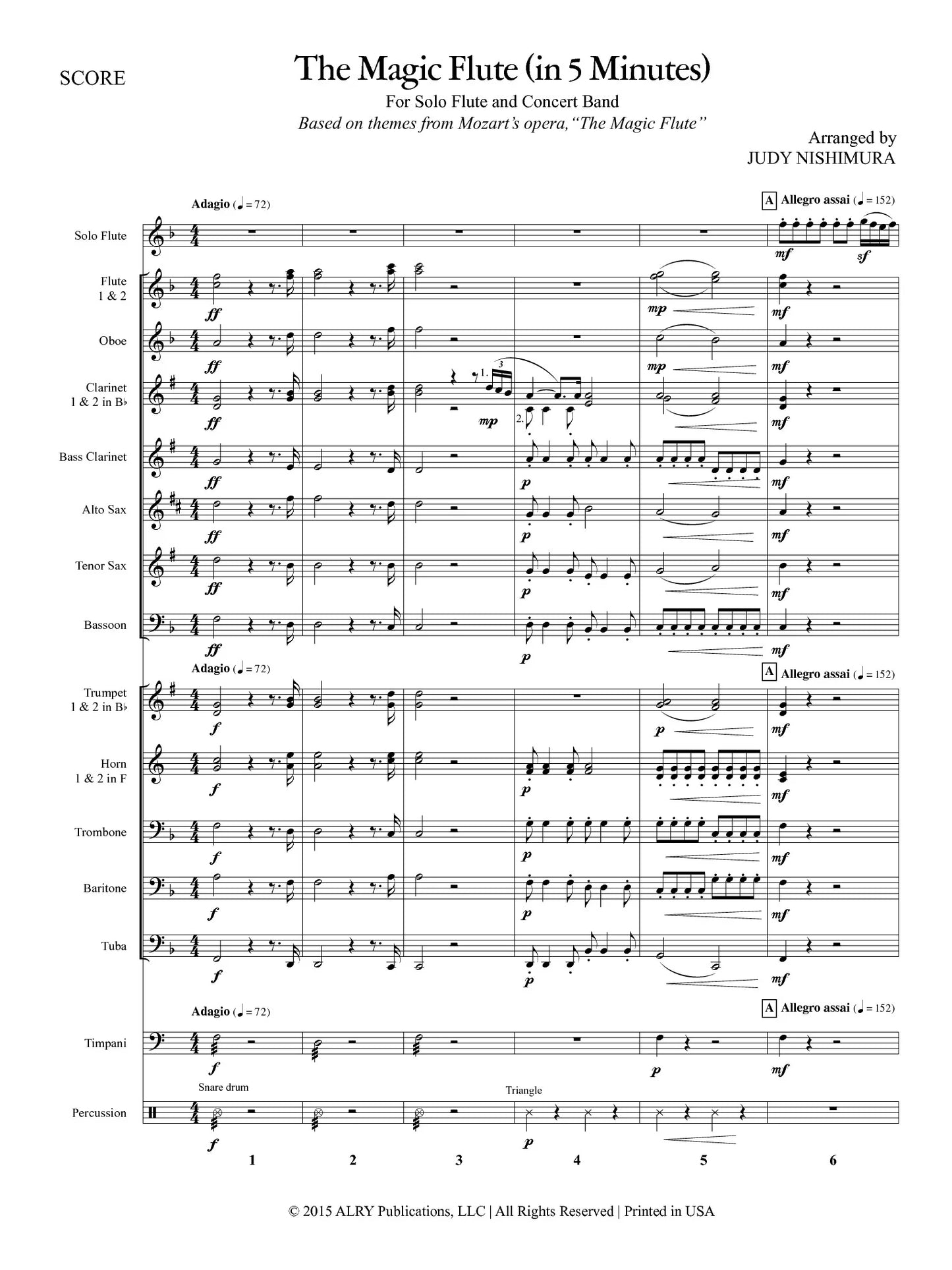 Nishimura - The Magic Flute in 5 Minutes (Solo Flute and Concert Band)