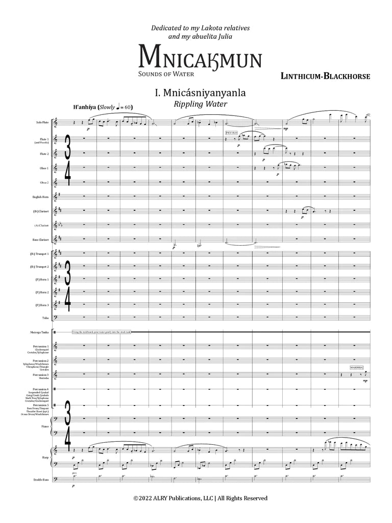 Linthicum-Blackhorse - Mnicakmun for Solo Flute and Wind Ensemble