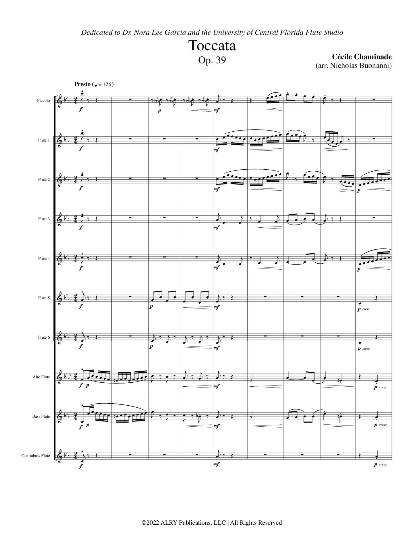 Chaminade (arr. Buonanni) - Toccata, Op. 39 for Flute Choir