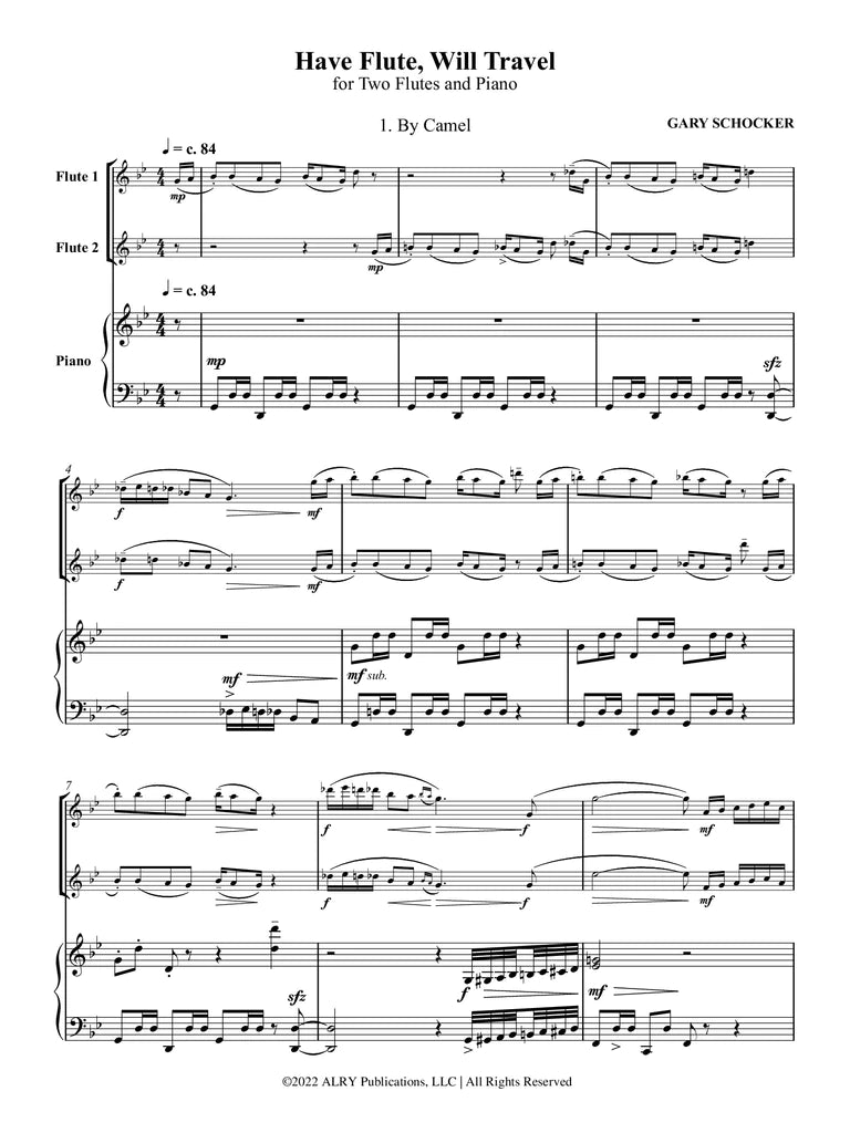 Schocker - Have Flute, Will Travel for Two Flutes and Piano