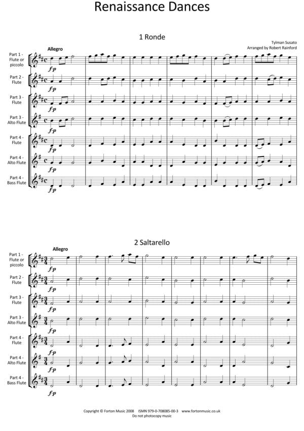 Sustato, Tylman - Renaissance Dances for flute quartet - Digital Download