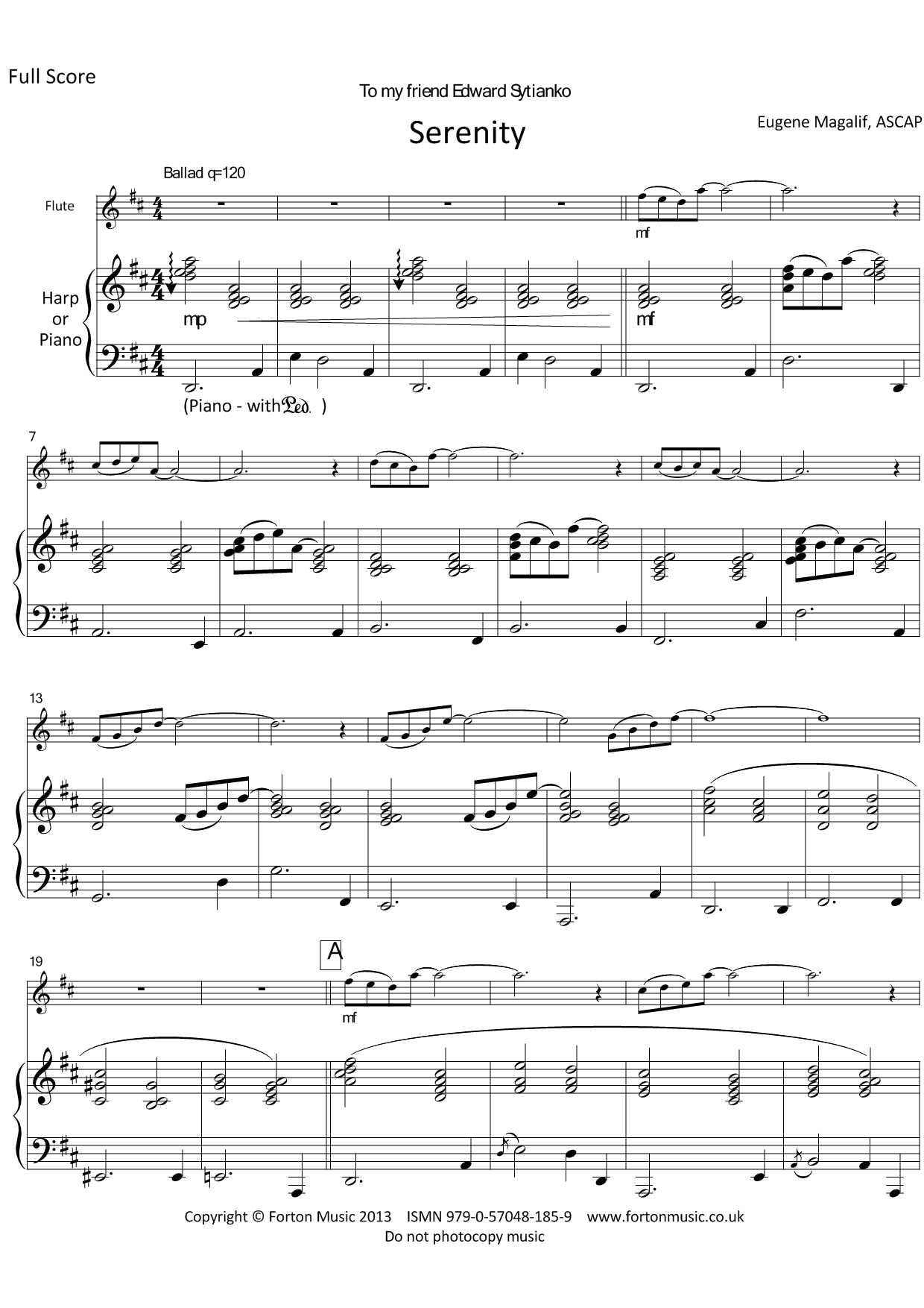 Magalif, E - Serenity for flute and piano (Digital Download)