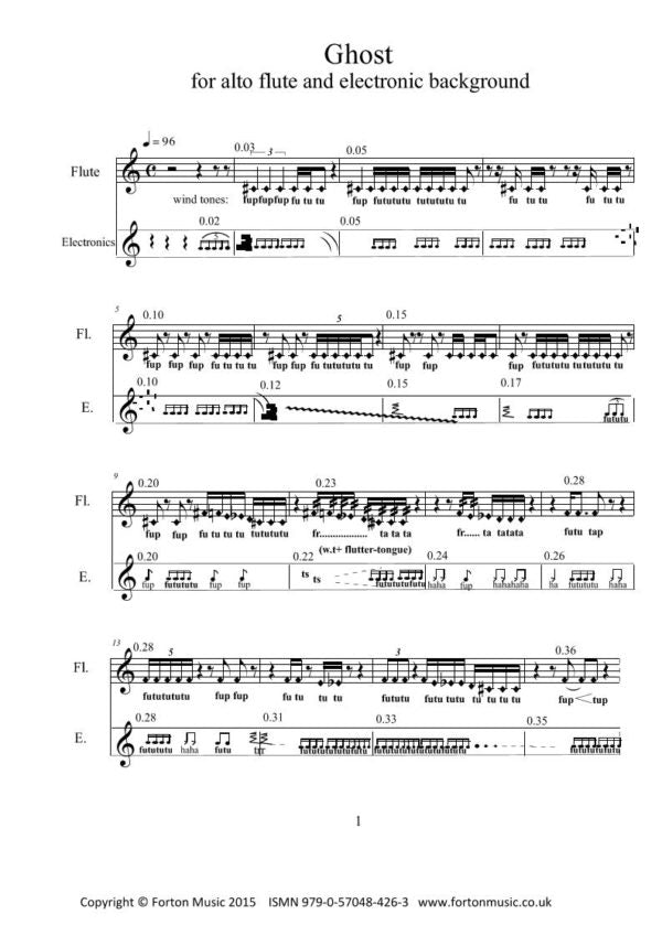Korkokiou, Myrto - Ghosts for solo Alto flute and electronic sound - Digital Download