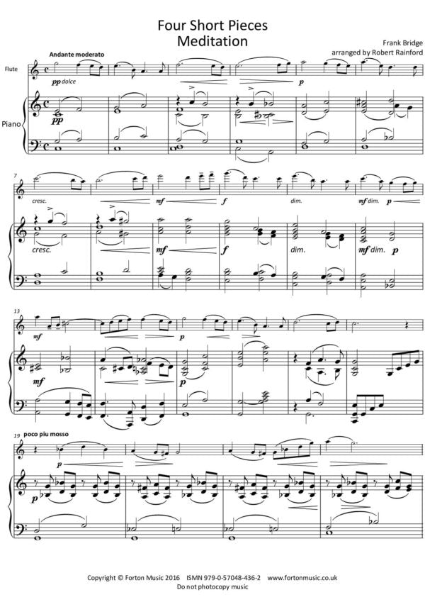 Bridge, F - Four short pieces for flute and piano (Digital Download)