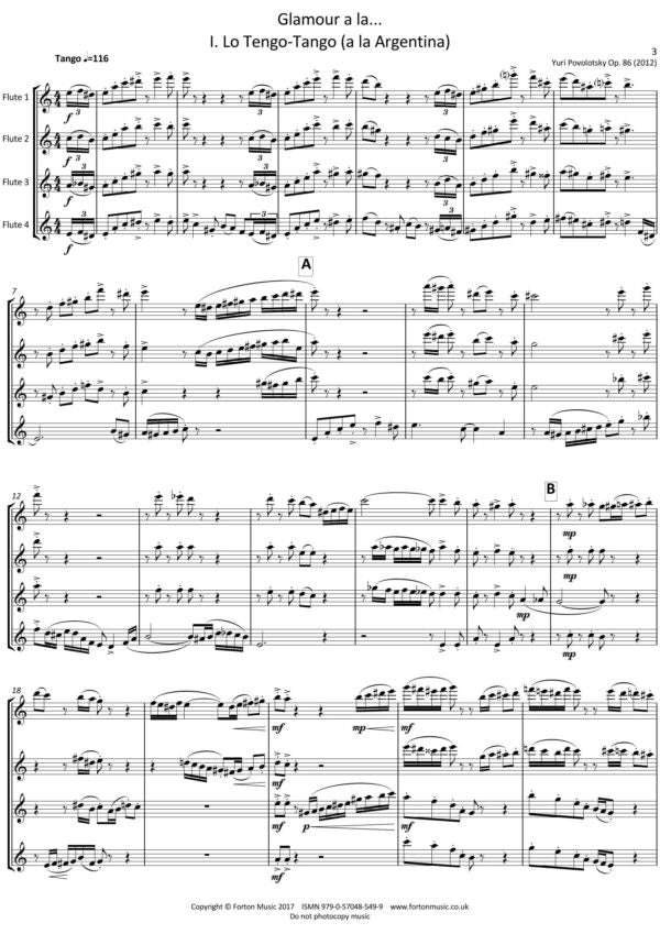 Povolotsky, Yuri - Glamour a la…. for flute quartet - Digital Download