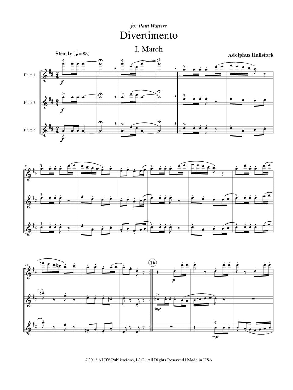 Hailstork - Divertimento -for 3 flutes