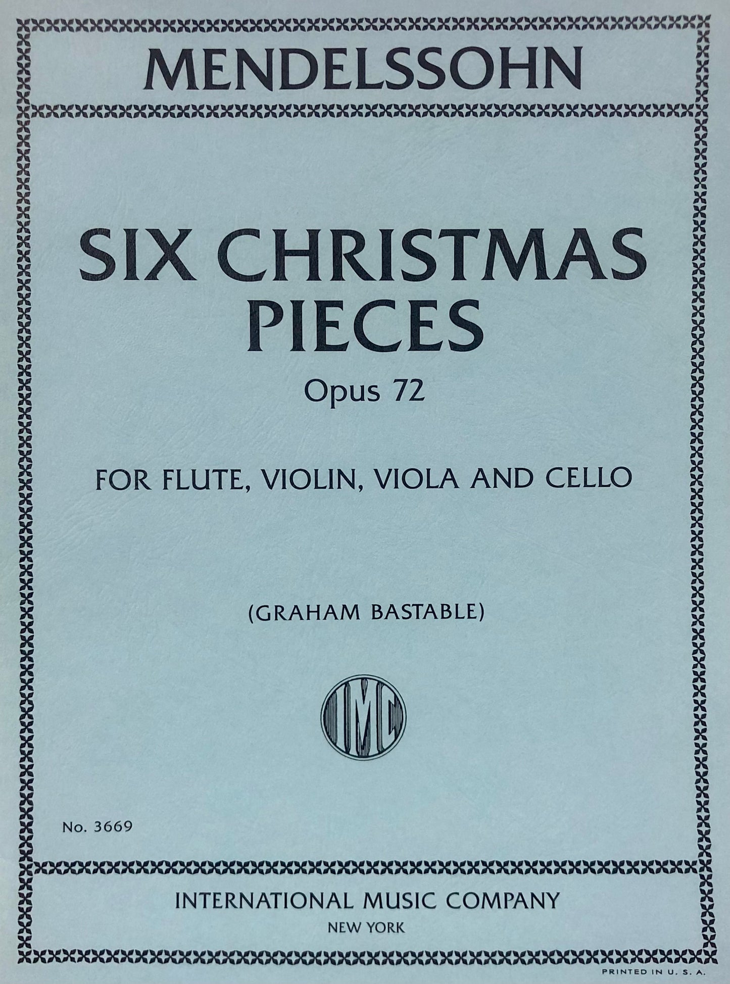 Six Christmas Pieces Op 72 Flute, Violin, Viola, Cello