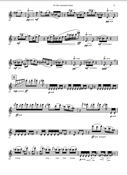 James D’Arcy: In the autumn heat for solo flute (Download)