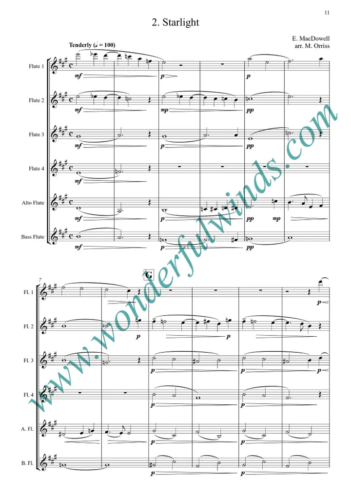 MacDowell, E.- Two Sea Pieces - for flute ensemble Digital Download