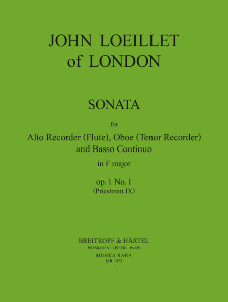 Loeillet, John of London - Sonatas Op. 1 Priestman IX edited by Robert Paul Block
