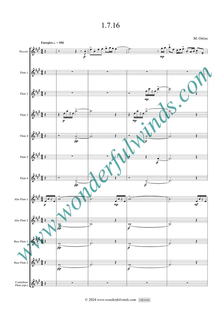 Orriss, M - "1.7.16" - for Choir ensemble Digital Download