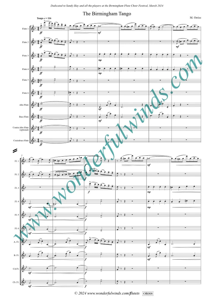 Orriss, M - The Birmingham Tango - Flute Orchestra Digital Download