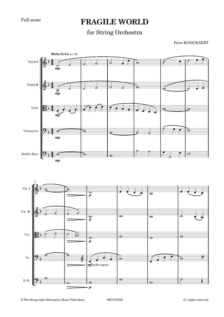Knockaert - Fragile World for String Orchestra