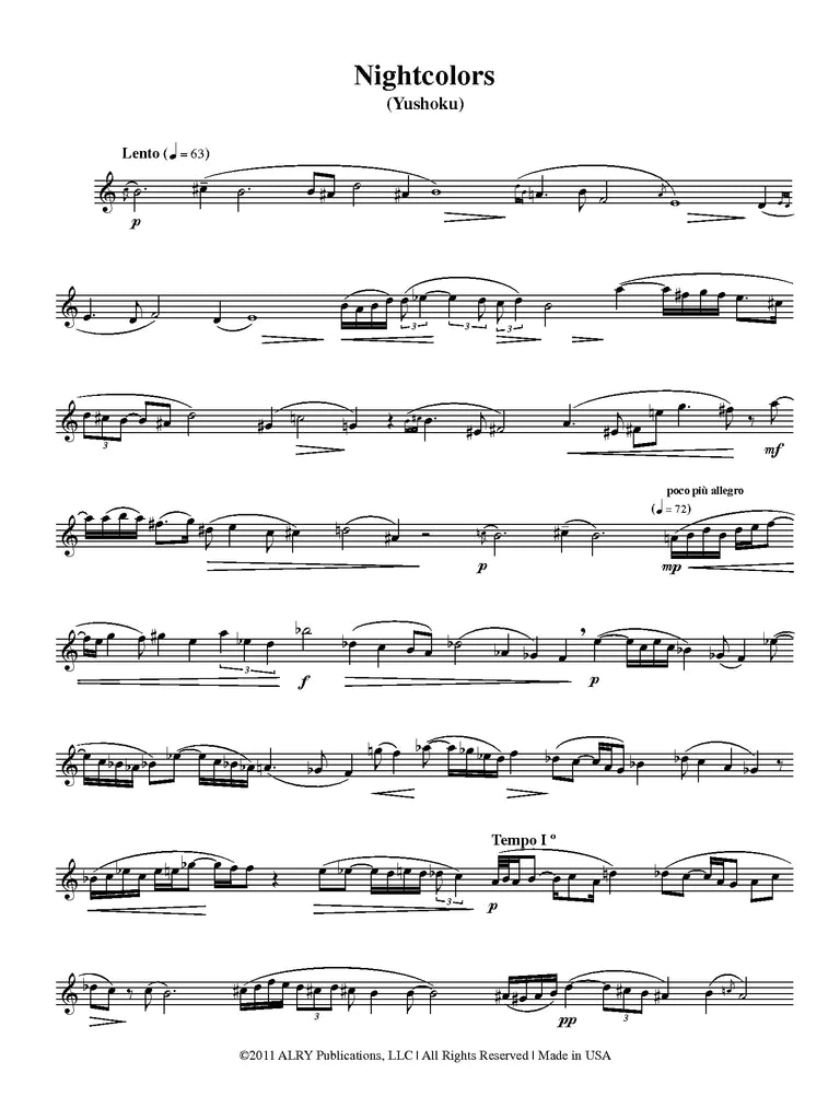 Loeb - Japanese Tone Poems for Solo Piccolo