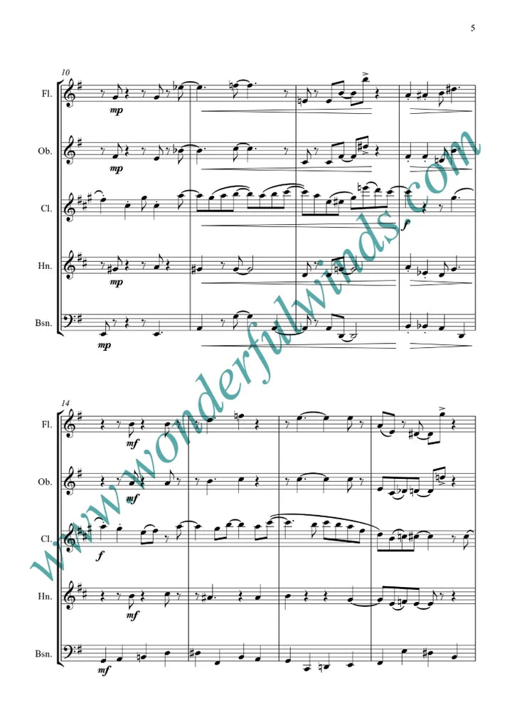 McDermid, C - Doggywood!- for wind quintet - Digital download
