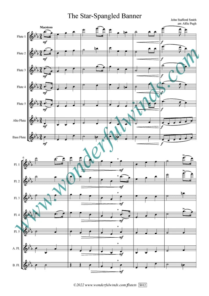 Smith, J. S. - The Star-Spangled Banner - Flute Choir Digital Download