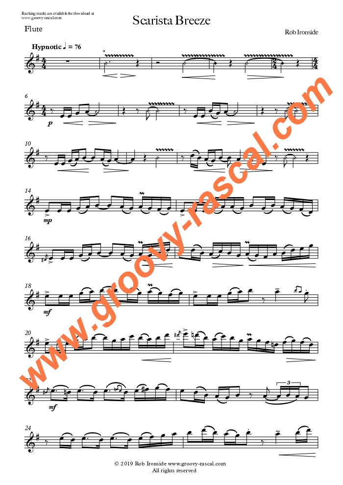 Ironside, Rob Scarista Breeze for flute and piano - Digital Download