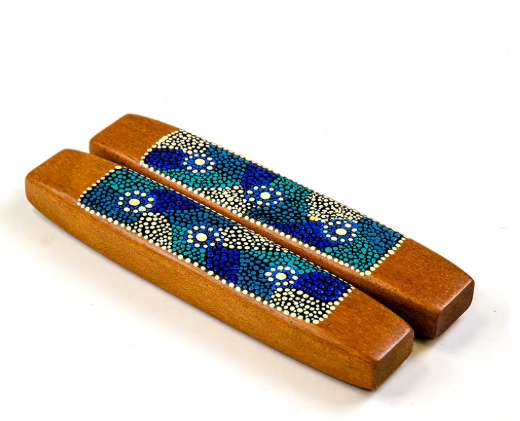 Clapstix – Flat. Dot Art – Aboriginal 22cm