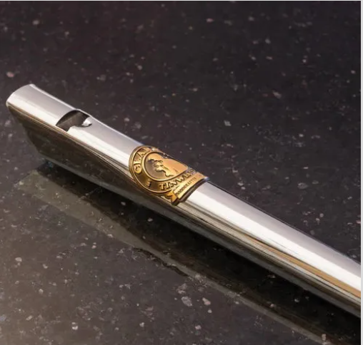 Clarke Nickel-Plated Original Penny Whistle w/Microfibre Cloth. D
