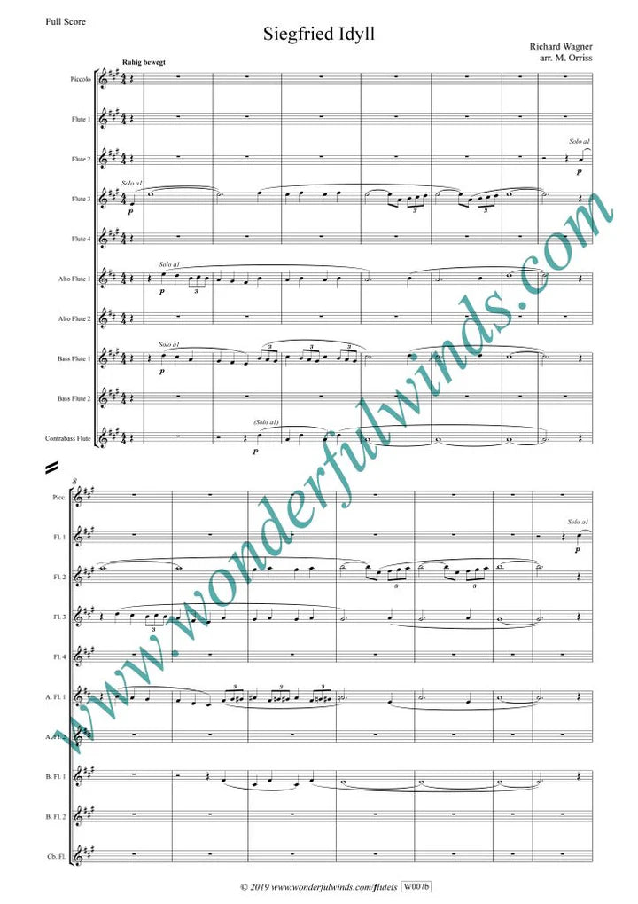Wagner/R/Orris - Siegfried Idyll for Flute Orchestra Digital Download