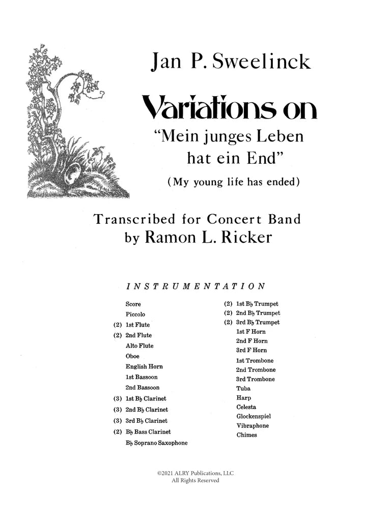 Sweelinck (arr. Ricker) - Variations on "Mein Junges Leben Hat Ein End