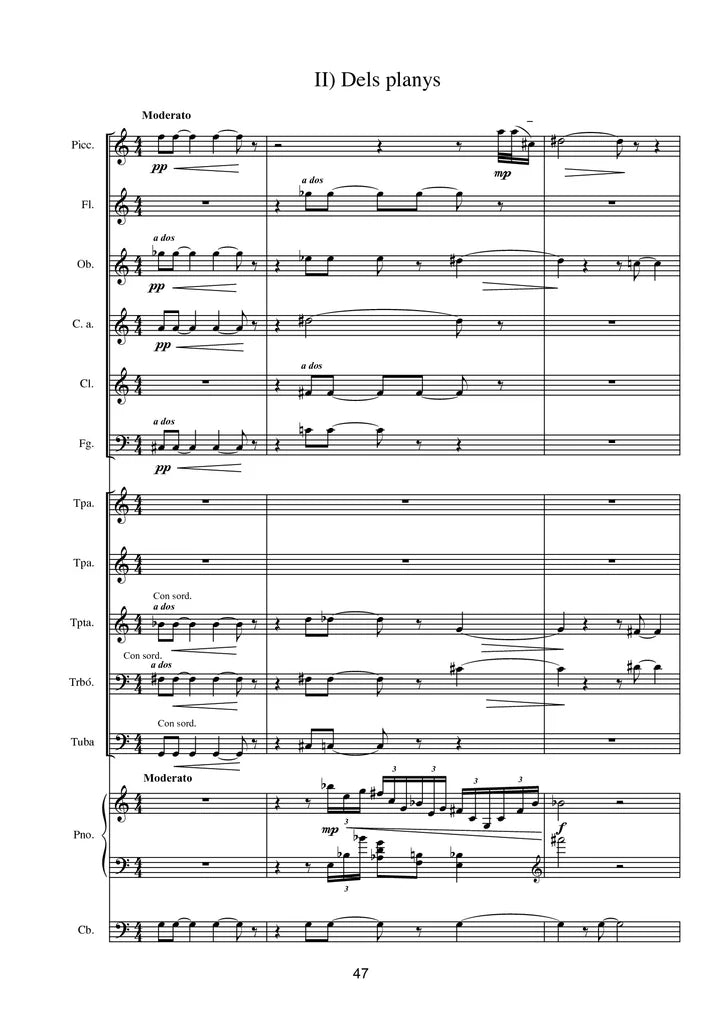 Taverna-Bech - Caprici Num. 2 for Piano and Wind Ensemble