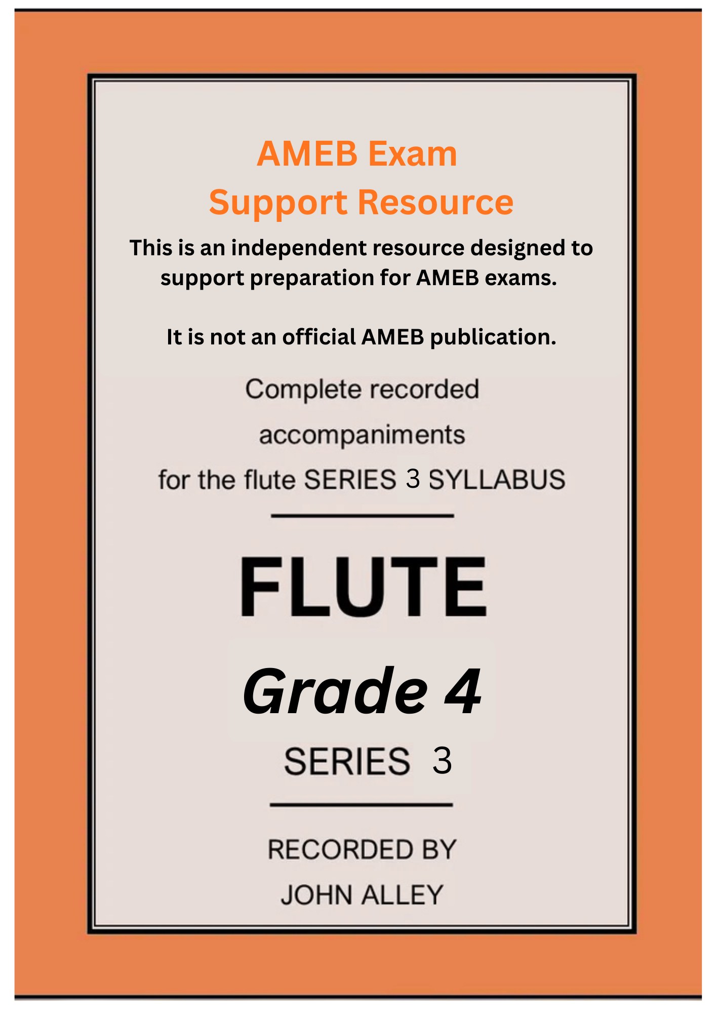 Recorded accompaniments for AMEB Grade 4 Series 3 Flute Support resource