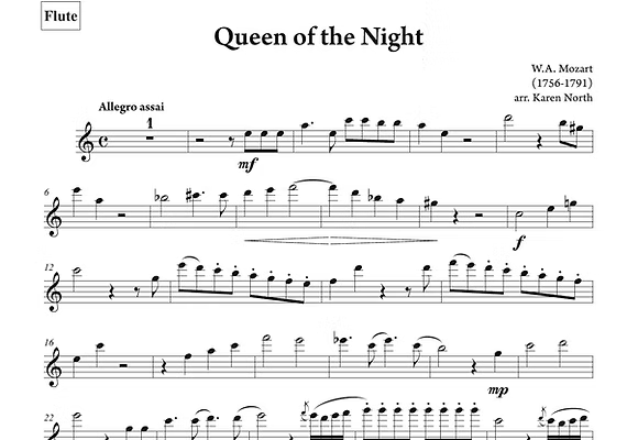 Mozart Arr North, Karen - Queen of the Night