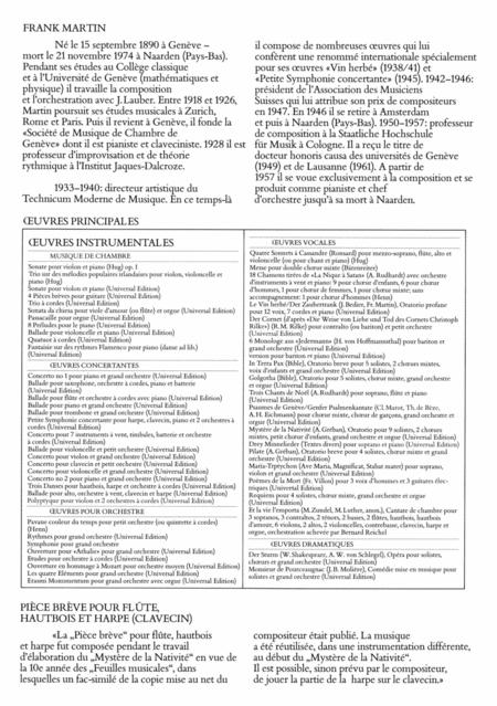 Martin, Frank - Piece Breve for flute, Oboe, Harp (Piano)