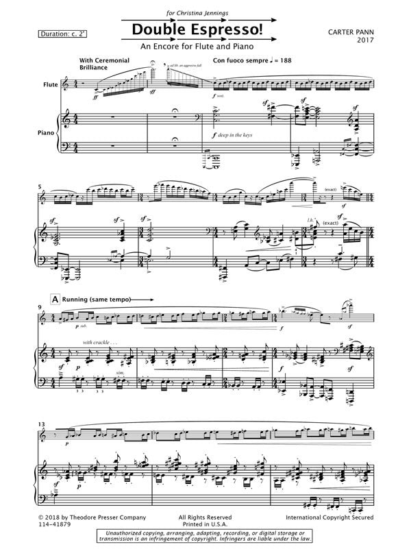 Pann, Carter - Double Espresso! An Encore for Flute and Piano