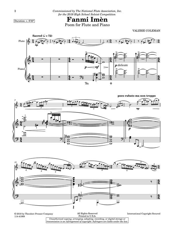 Coleman Valerie - Fanmi Imen Poem for Flute and Piano
