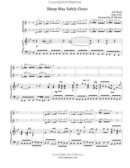 Bach/Marlett - Sheep May Safely Graze for two flutes and piano
