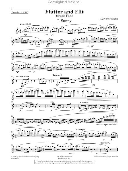 Schocker, G -Flutter and Flit for solo flute