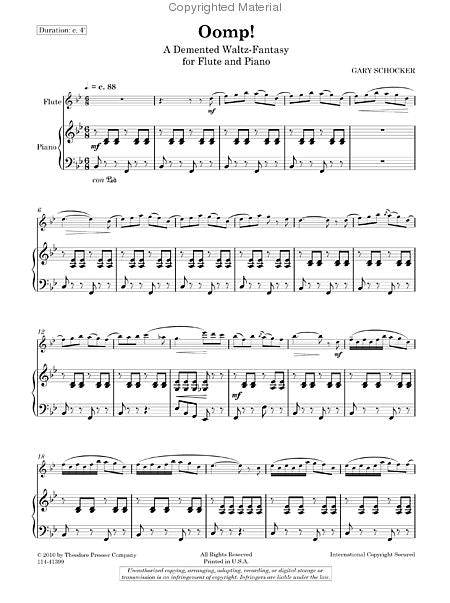 Schocker, G - Oomp! for flute and piano