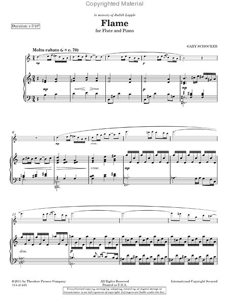 Schocker, G - Flame for flute and piano