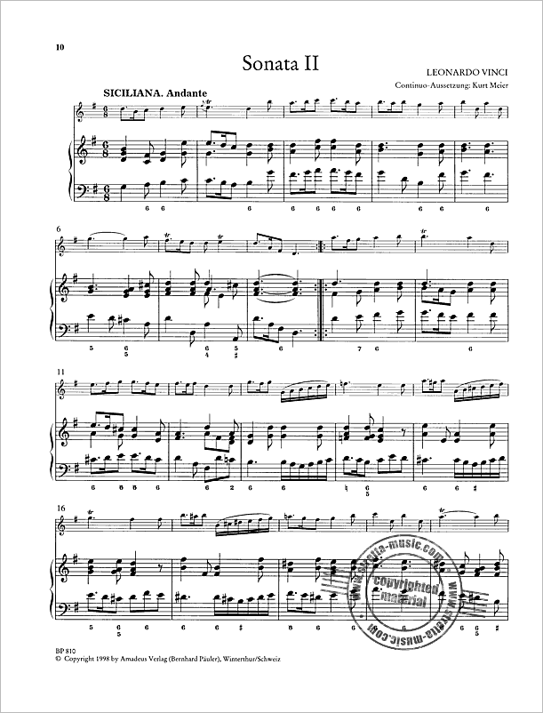 Vinci - Sonata in D & G Major (Amadeus)