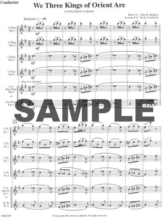 We Three Kings of Orient Are by John H. Hopkins Arranged by Ricky Lombardo