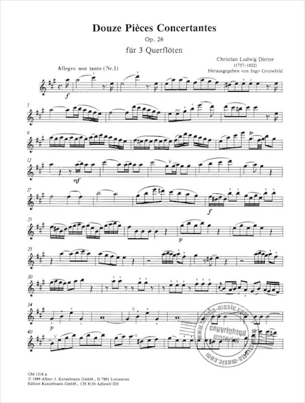 Dieter , Christian Ludwig 12 Pièces Concertantes op. 26 vol 1