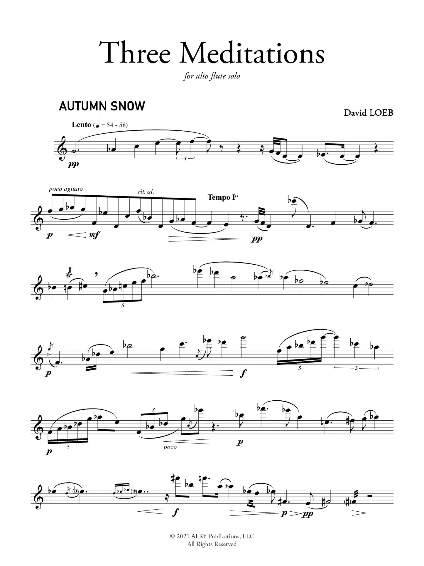 Loeb - Three Meditations for Alto Flute Solo