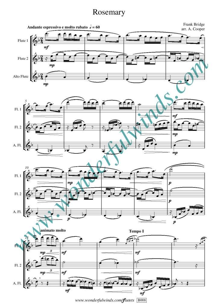 Bridge - Rosemary for 3 flutes - Digital Download