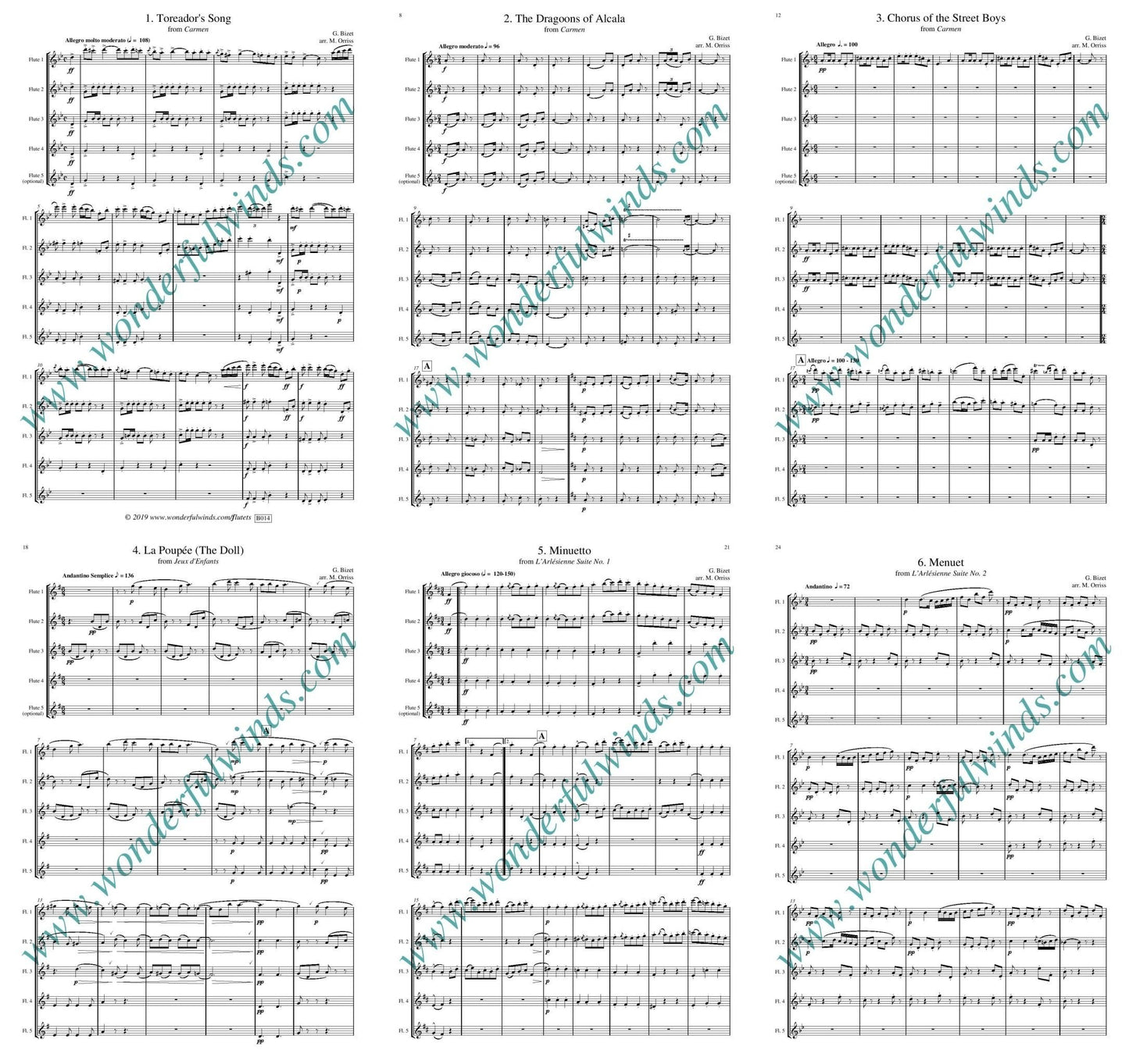 Bizet, G. - Simply Bizet - for flute ensemble - Digital Download