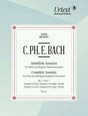 CPE Bach Complete Sonatas Vol. 1: Sonatas in D major Wq 83 and in E major Wq 84 (DIGITAL EDITION)