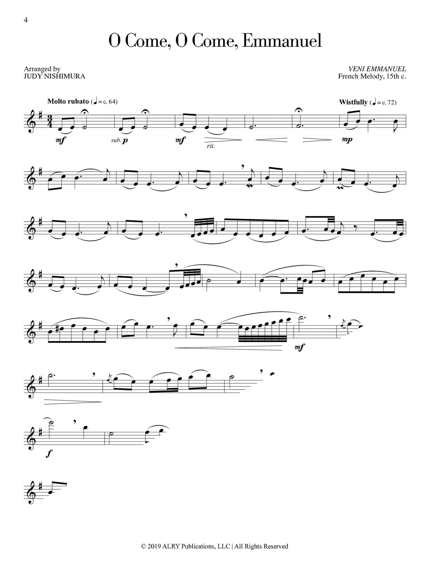 Nishimura - The Christmas Flutist for Flute Alone - F35