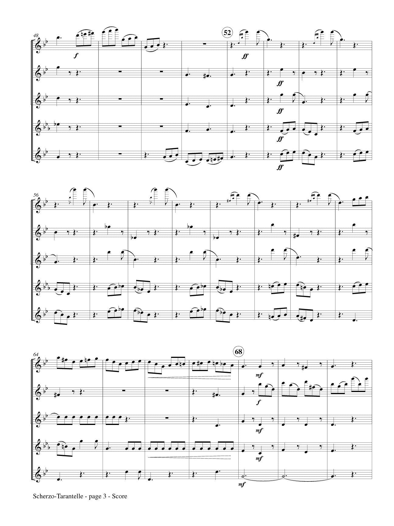 Wieniawski, Henri - Scherzo-Tarantelle for Flute Quintet