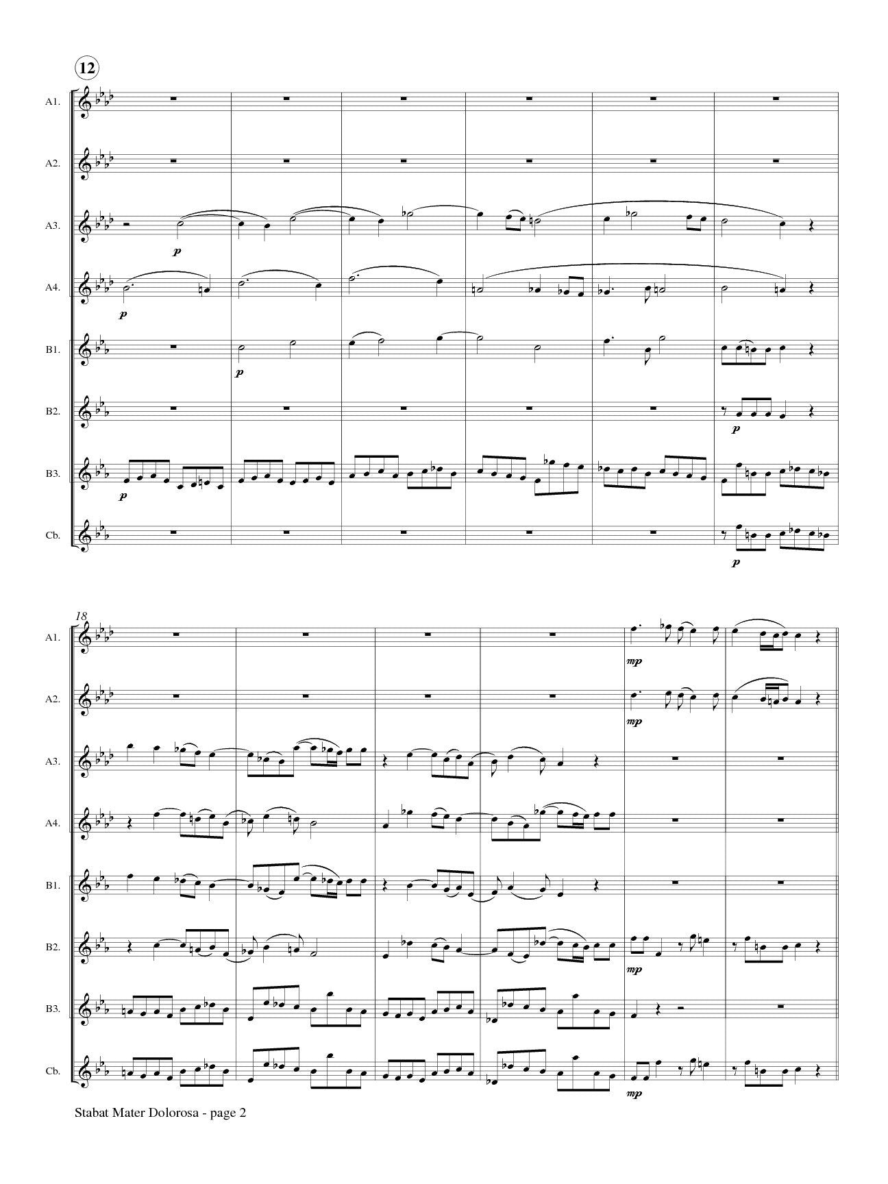 Pergolesi, Giovanni Battista - Stabat Mater Dolorosa from 'Stabat Mater' for Low Flute Choir