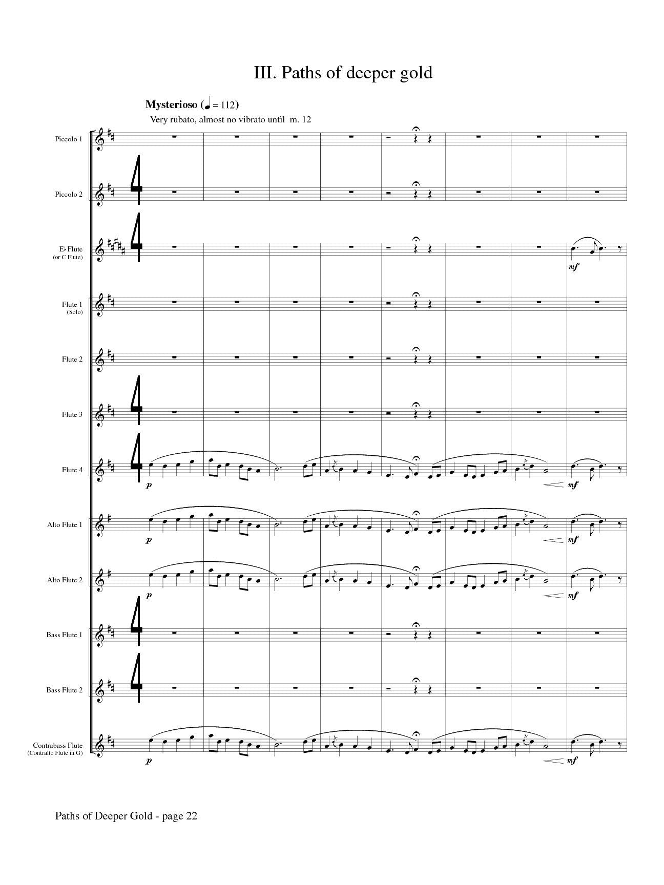 Molnar-Suhajda, Alexandra -Paths of Deeper Gold for Flute Choir