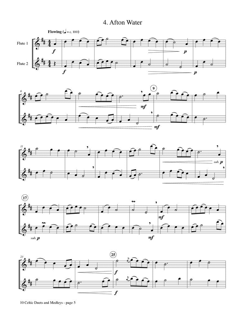 Walter - 10 Celtic Duets and Medleys for Two Flutes -