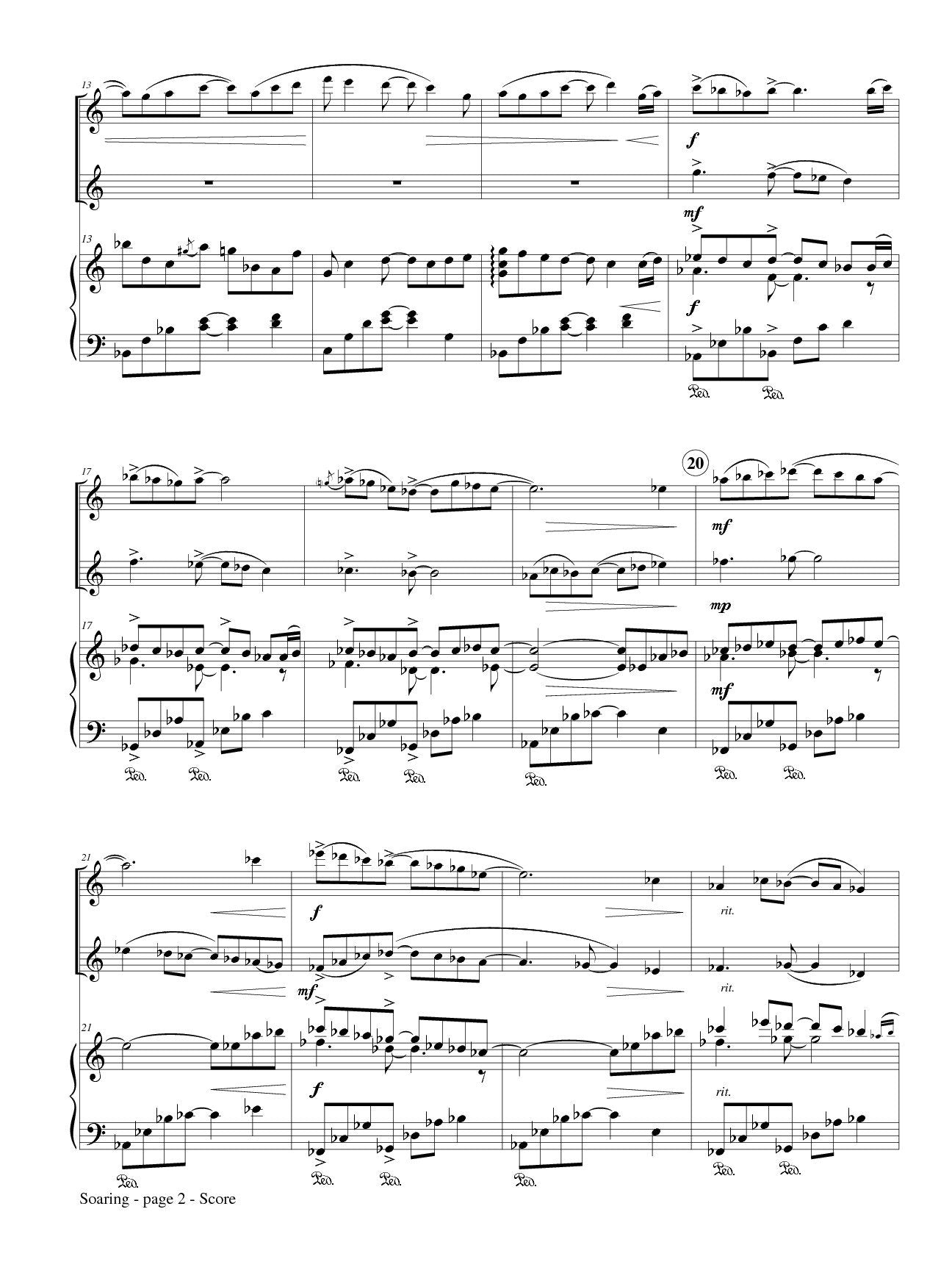 Grady, Jennifer - Soaring for Two Flutes and Piano