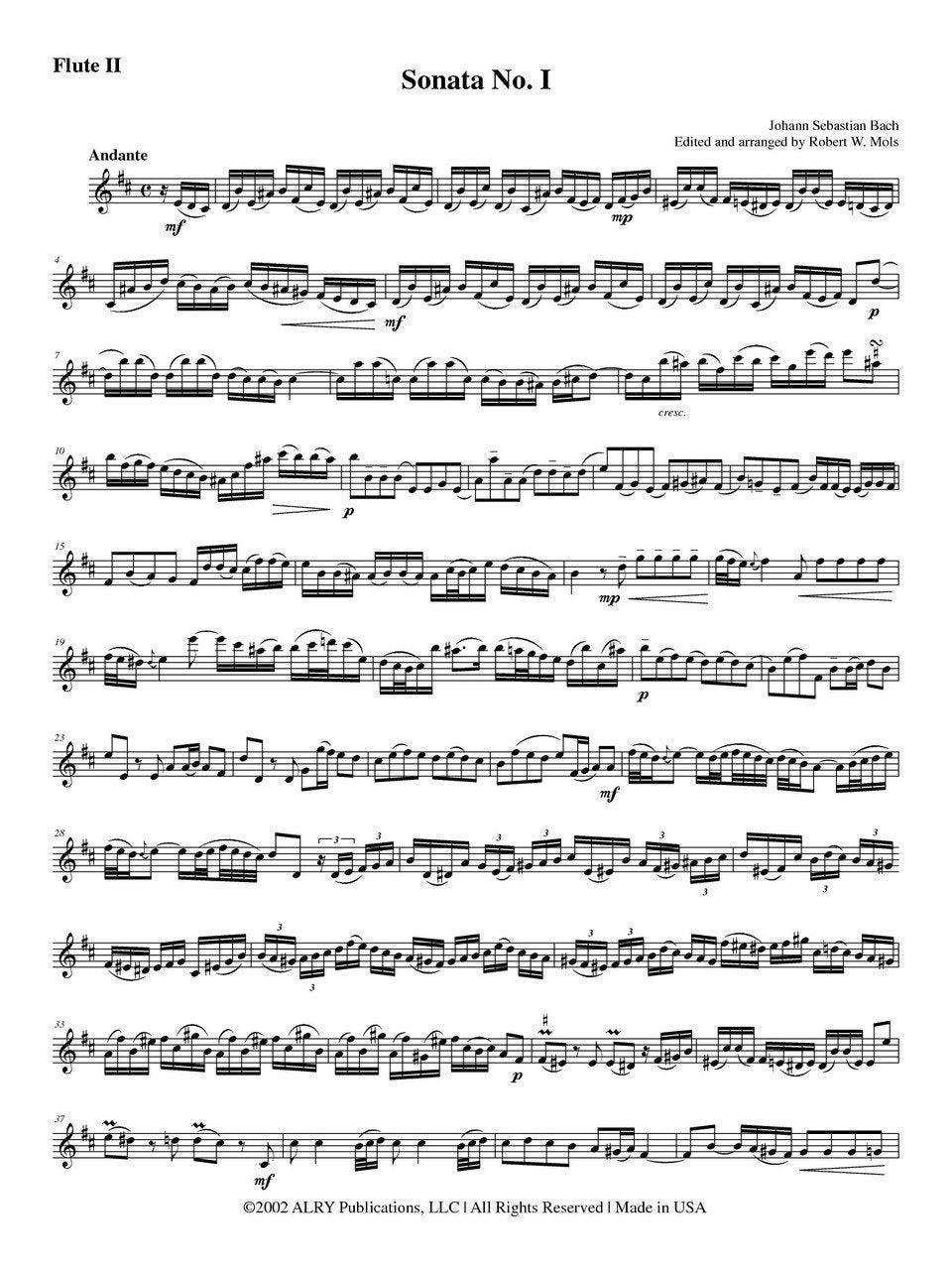 Bach - Flute Sonatas for Two Flutes