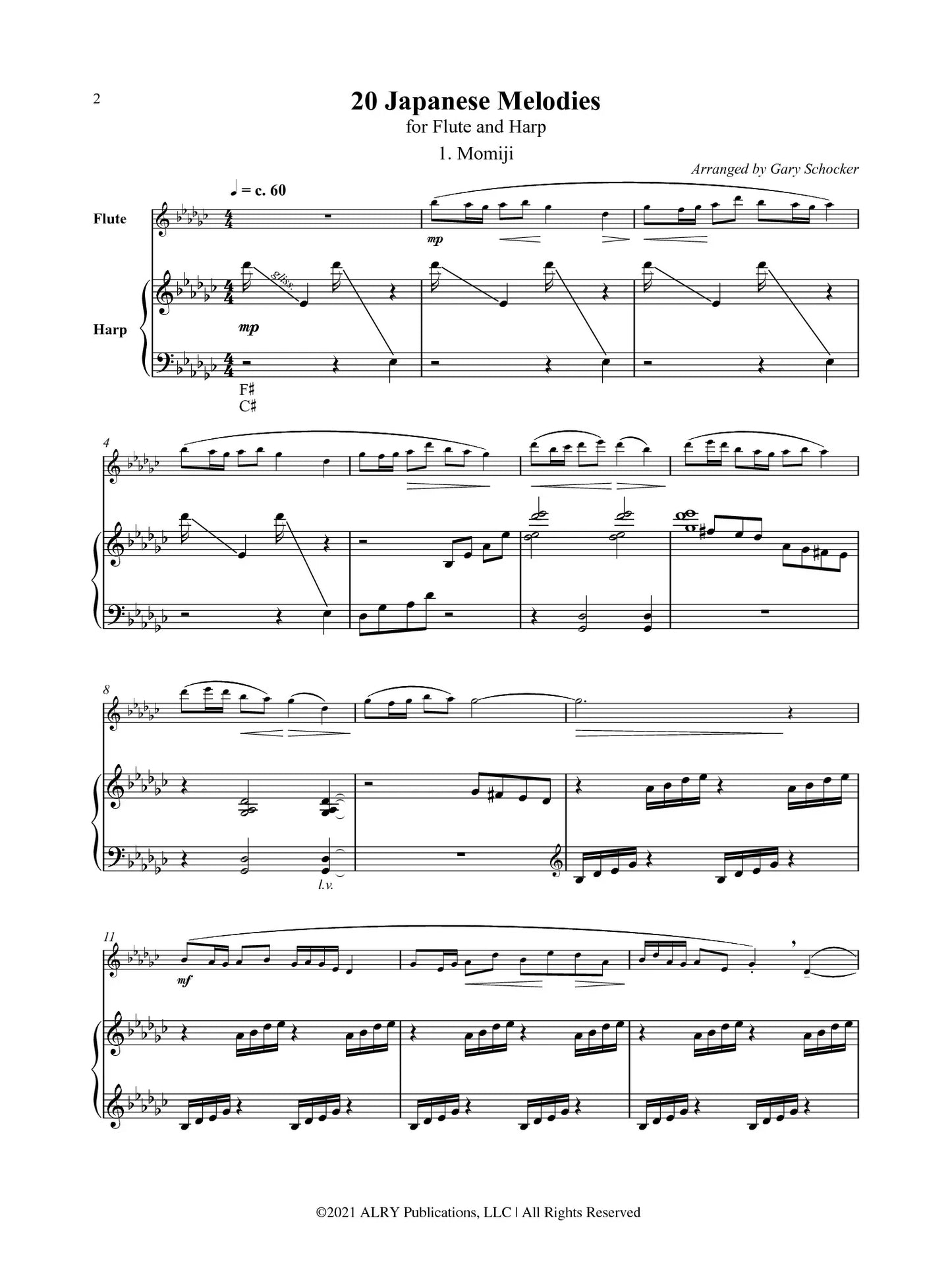 Schocker - 20 Japanese Melodies for Flute and Harp